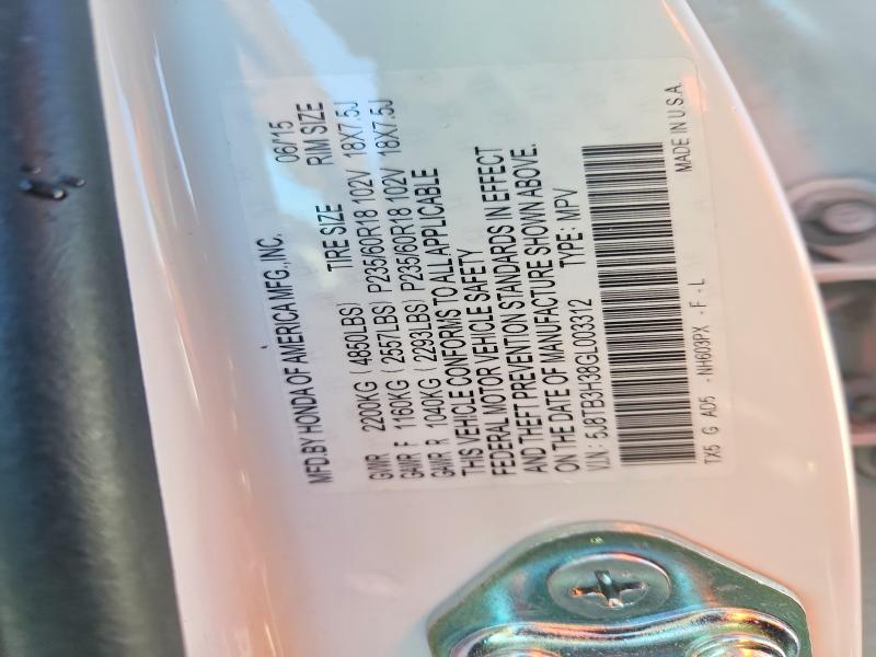 78679305 :رقم المزاد ، 5J8TB3H38GL003312 vin ، 2016 Acura Rdx مزاد بيع