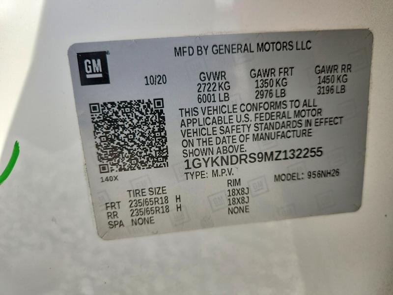 72636515 :رقم المزاد ، 1GYKNDRS9MZ132255 vin ، 2021 Cadillac Xt5 مزاد بيع