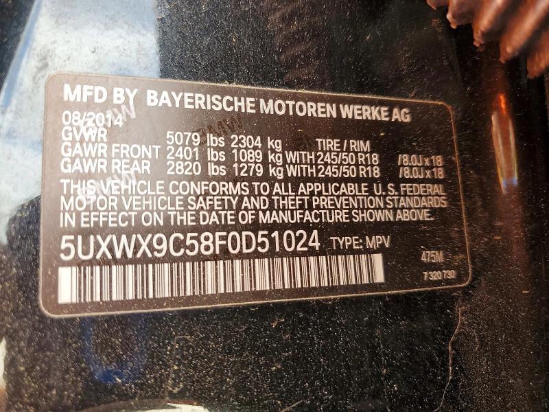 2015 Bmw X3 მანქანა იყიდება აუქციონზე, vin: 5UXWX9C58F0D51024, აუქციონის ნომერი: 77898065