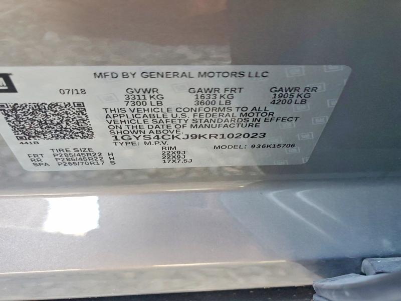 Продажа на аукционе авто 2019 Cadillac Escalade, vin: 1GYS4CKJ9KR102023, номер лота: 79016835