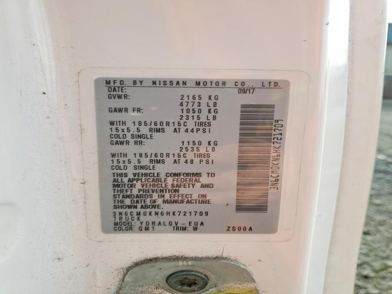 Aukcja sprzedaży 2017 Nissan Nv200, vin: 3N6CM0KN6HK721709, numer aukcji: 76816595