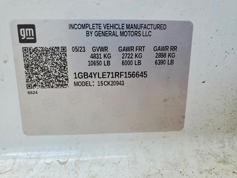 2024 Chevrolet Silverado მანქანა იყიდება აუქციონზე, vin: 1GB4YLE71RF156645, აუქციონის ნომერი: 78326065