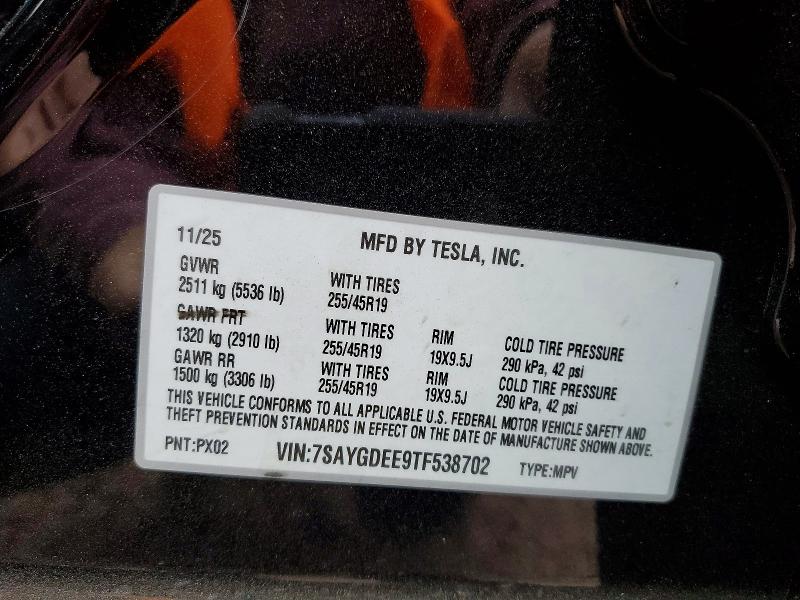 2026 Tesla Model Y მანქანა იყიდება აუქციონზე, vin: 7SAYGDEE9TF538702, აუქციონის ნომერი: 75735545