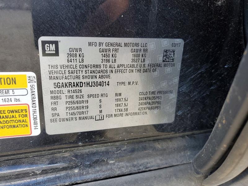 Aukcja sprzedaży 2017 Buick Enclave, vin: 5GAKRAKD1HJ304014, numer aukcji: 78625355