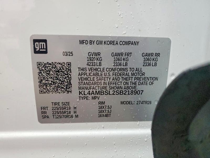 Aukcja sprzedaży 2025 Buick Encore Gx, vin: KL4AMBSL2SB218907, numer aukcji: 78846385