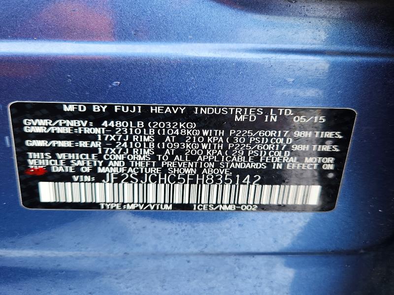 Aukcja sprzedaży 2015 Subaru Forester, vin: JF2SJCHC5FH835142, numer aukcji: 77354395