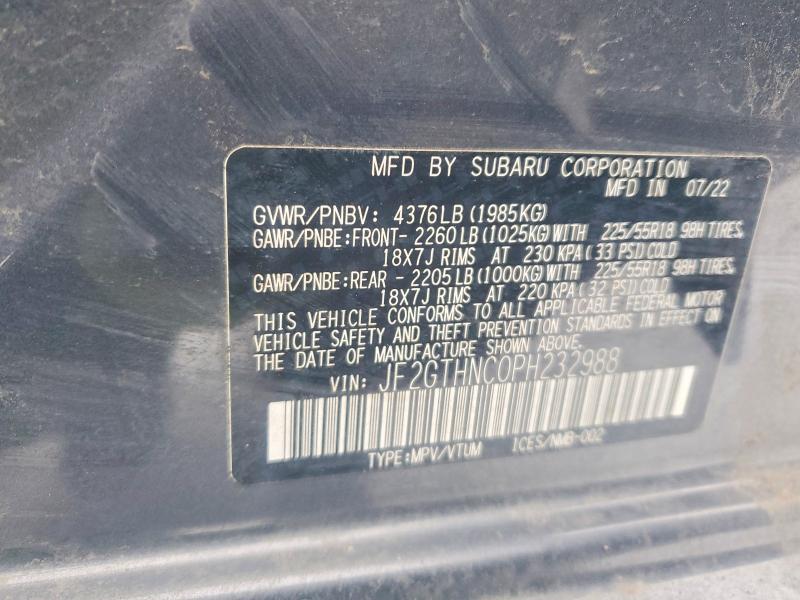 Aukcja sprzedaży 2023 Subaru Crosstrek, vin: JF2GTHNC0PH232988, numer aukcji: 78161085