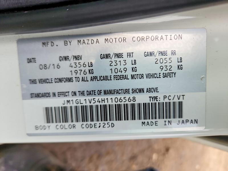 Продажа на аукционе авто 2017 Mazda 6, vin: JM1GL1V54H1106568, номер лота: 75942285