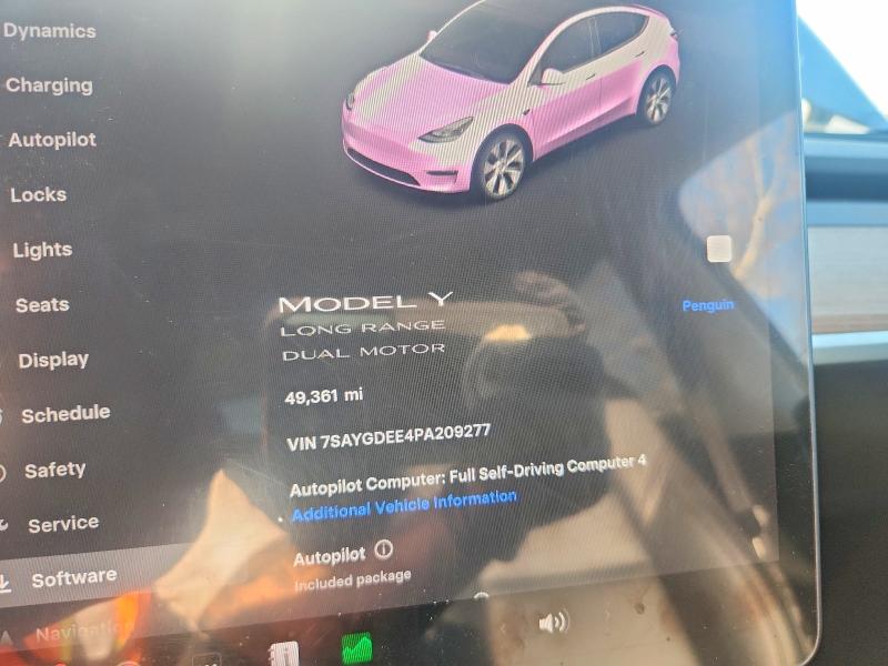 2023 Tesla Model Y მანქანა იყიდება აუქციონზე, vin: 7SAYGDEE4PA209277, აუქციონის ნომერი: 77834725