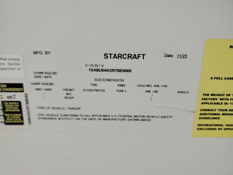 Продажа на аукционе авто 2024 Starcraft Autumn Rid, vin: 1SABU0AK2R7BE5065, номер лота: 77645385