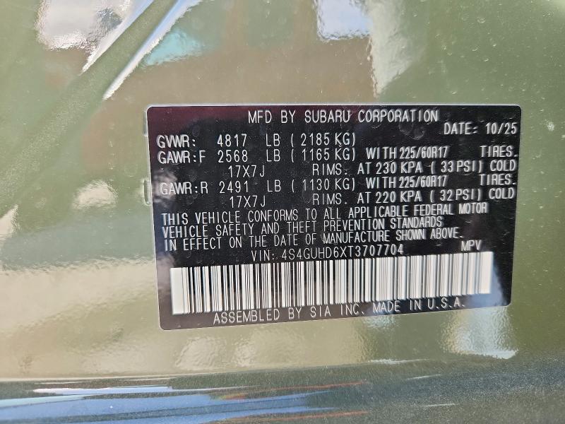 Продажа на аукционе авто 2026 Subaru Crosstrek, vin: 4S4GUHD6XT3707704, номер лота: 74216795