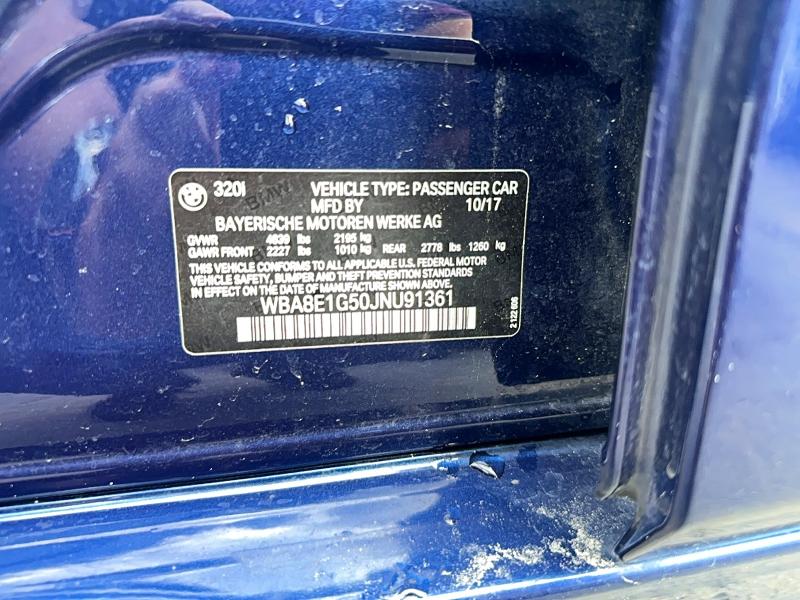 Продажа на аукционе авто 2018 Bmw 320 I, vin: WBA8E1G50JNU91361, номер лота: 76964535