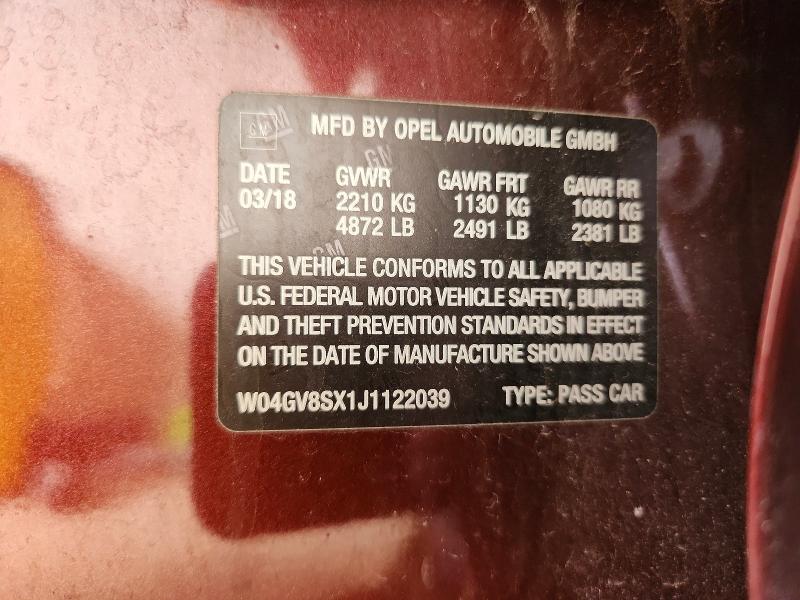 Продажа на аукционе авто 2018 Buick Regal Tourx, vin: W04GV8SX1J1122039, номер лота: 78348235