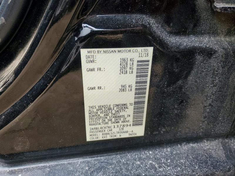 Продажа на аукционе авто 2019 Nissan Altima, vin: 1N4BL4CV7KC137894, номер лота: 78644345