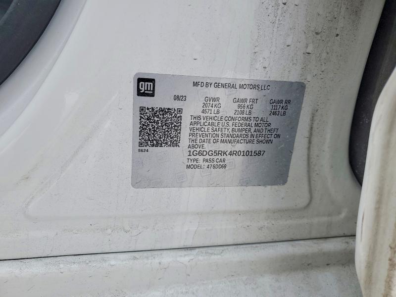75435205 :رقم المزاد ، 1G6DG5RK4R0101587 vin ، 2024 Cadillac Ct4 مزاد بيع