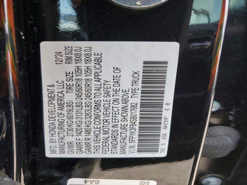 Aukcja sprzedaży 2025 Honda Ridgeline, vin: 5FPYK3F84SB017682, numer aukcji: 74671305