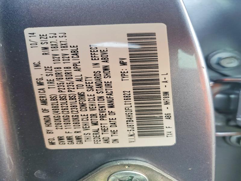 2015 Acura Rdx მანქანა იყიდება აუქციონზე, vin: 5J8TB4H50FL016822, აუქციონის ნომერი: 76213385