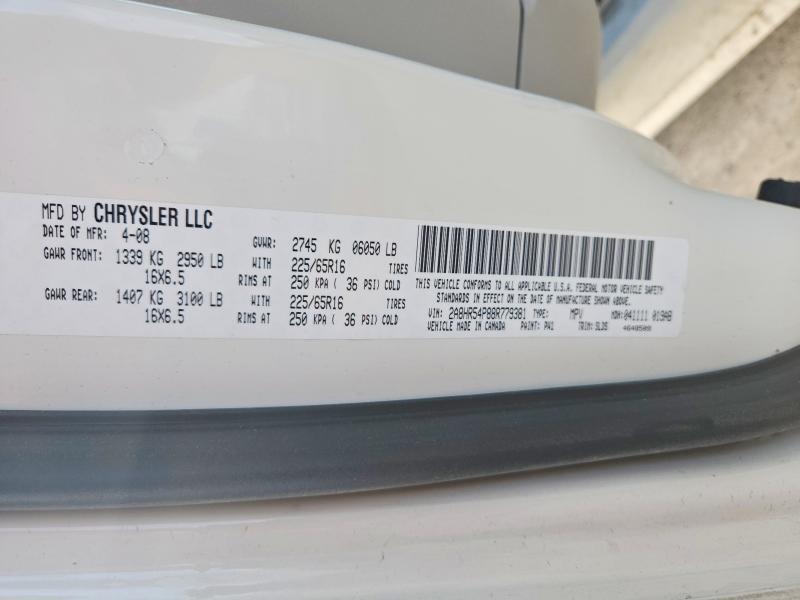 77953785 :رقم المزاد ، 2A8HR54P88R779381 vin ، 2008 Chrysler Town & Country مزاد بيع