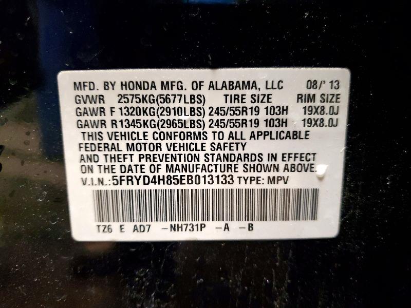 Aukcja sprzedaży 2014 Acura Mdx, vin: 5FRYD4H85EB013133, numer aukcji: 76863665
