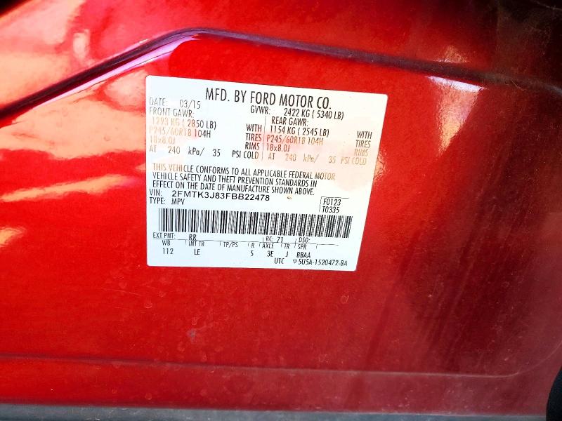 Aukcja sprzedaży 2015 Ford Edge, vin: 2FMTK3J83FBB22478, numer aukcji: 78492465