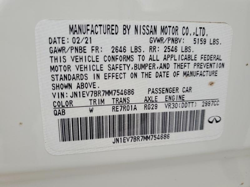 Продаж на аукціоні авто 2021 Infiniti Q50 Luxe, vin: JN1EV7BR7MM754686, номер лоту: 77780155