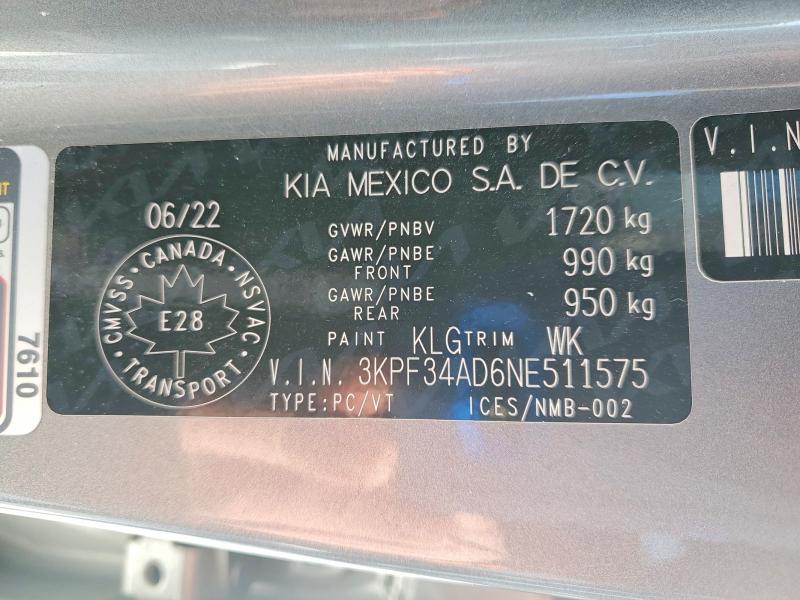 Продажа на аукционе авто 2022 Kia Forte, vin: 3KPF34AD6NE511575, номер лота: 73317455