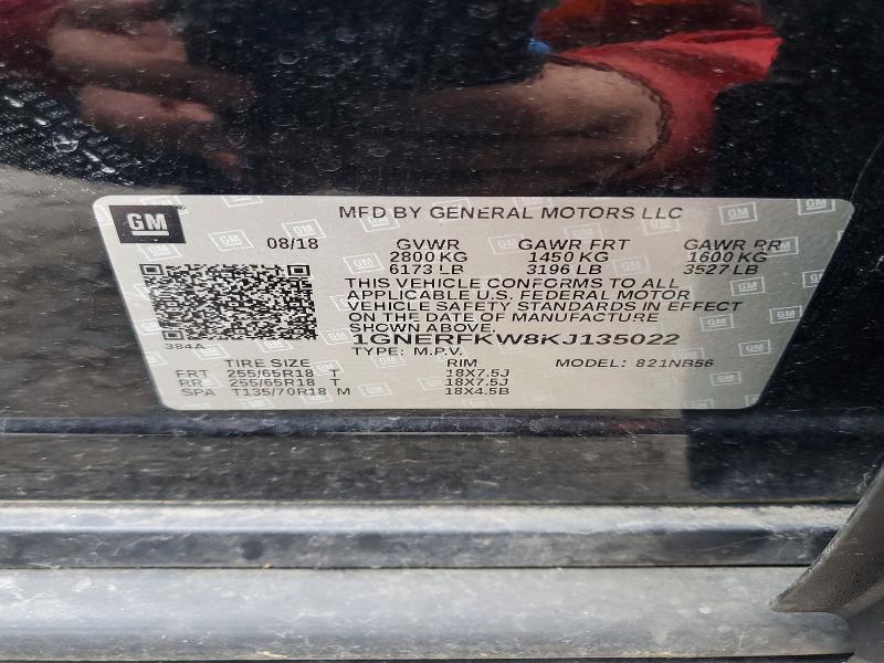 78836535 :رقم المزاد ، 1GNERFKW8KJ135022 vin ، 2019 Chevrolet Traverse مزاد بيع