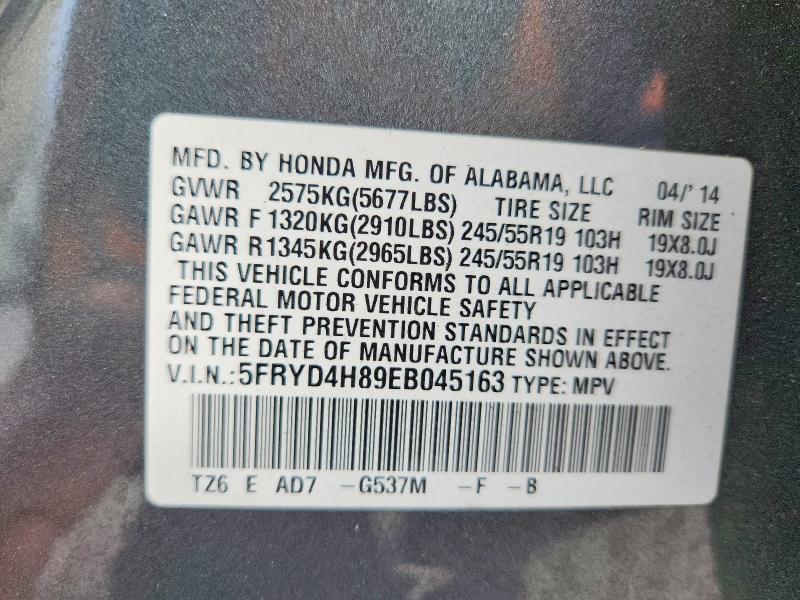 Aukcja sprzedaży 2014 Acura Mdx, vin: 5FRYD4H89EB045163, numer aukcji: 76176135