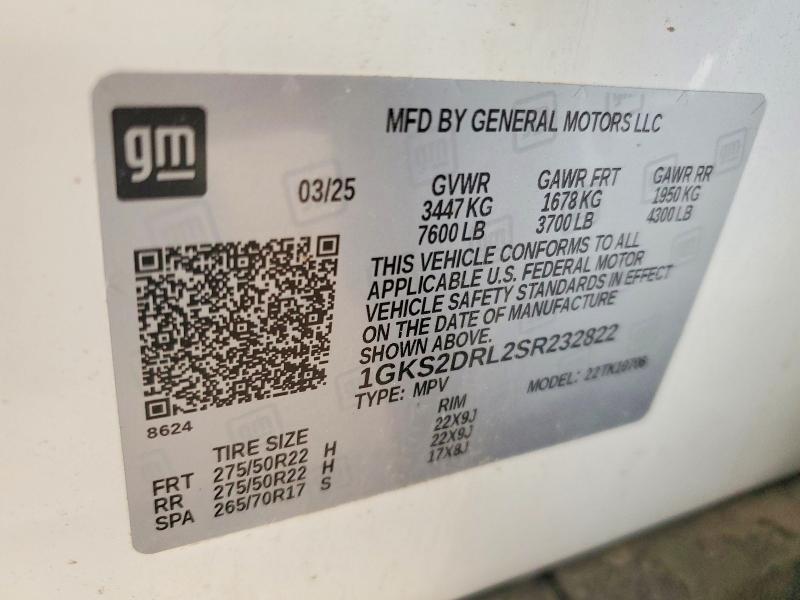 Продажа на аукционе авто 2025 Gmc Yukon, vin: 1GKS2DRL2SR232822, номер лота: 76997705