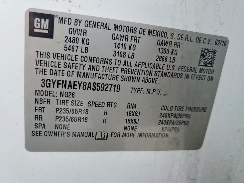 Продажа на аукционе авто 2010 Cadillac Srx Luxury, vin: 3GYFNAEY8AS592719, номер лота: 77399915