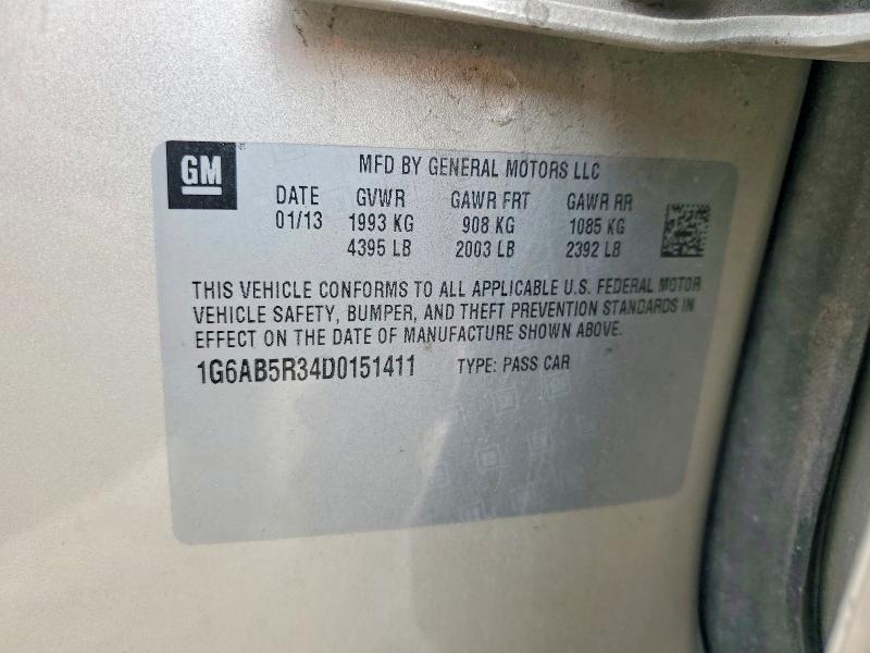 2013 Cadillac Ats მანქანა იყიდება აუქციონზე, vin: 1G6AB5R34D0151411, აუქციონის ნომერი: 78520525