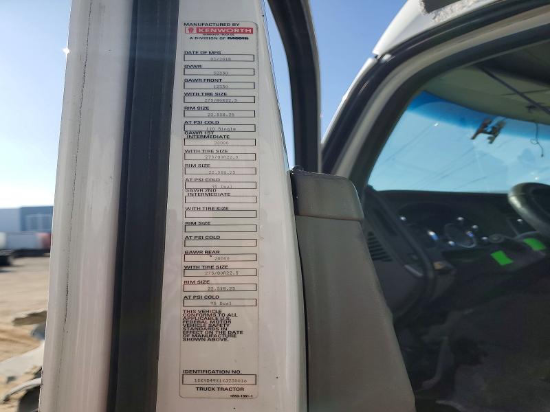 Продажа на аукционе авто 2019 Kenworth T680, vin: 1XKYD49X1KJ230016, номер лота: 72259615
