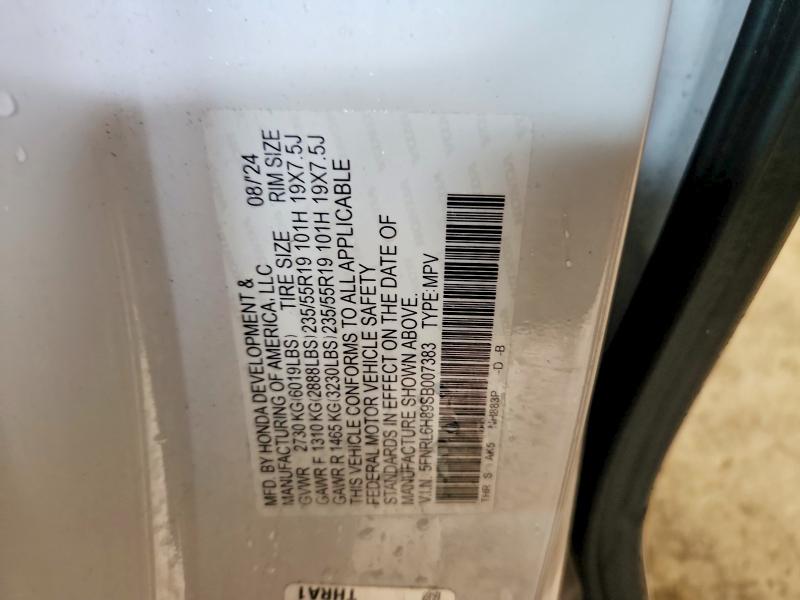 2025 Honda Odyssey მანქანა იყიდება აუქციონზე, vin: 5FNRL6H89SB007383, აუქციონის ნომერი: 77418825