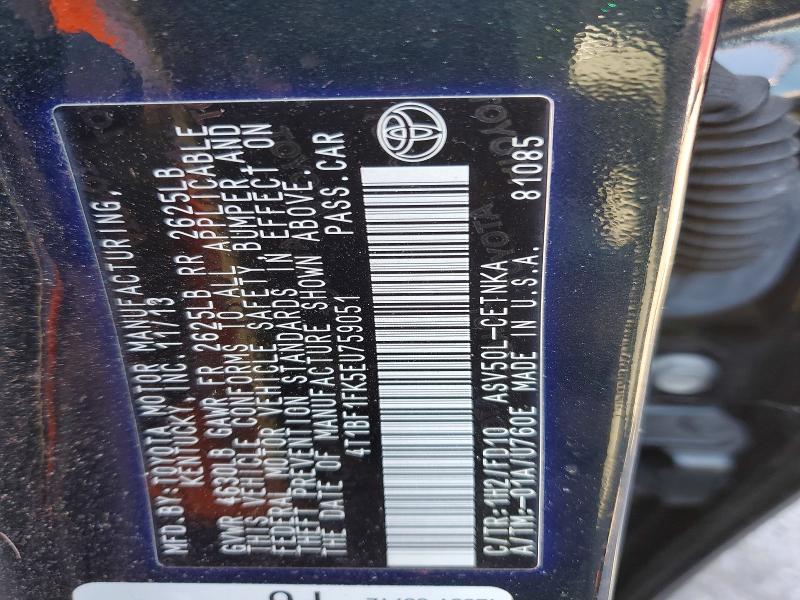 2014 Toyota Camry მანქანა იყიდება აუქციონზე, vin: 4T1BF1FK5EU759051, აუქციონის ნომერი: 78287815