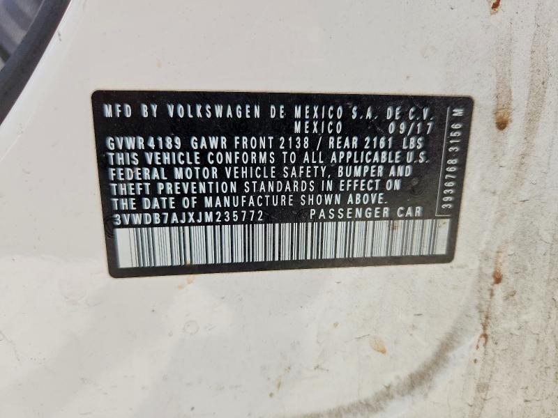 Aukcja sprzedaży 2018 Volkswagen Jetta, vin: 3VWDB7AJXJM235772, numer aukcji: 76771355