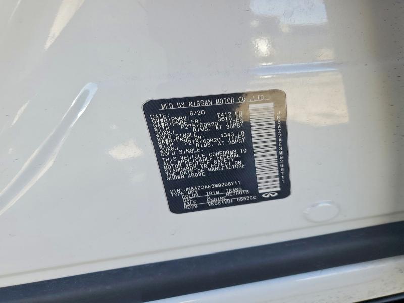 77272315 :رقم المزاد ، JN8AZ2AE3M9268711 vin ، 2021 Infiniti Qx80 مزاد بيع