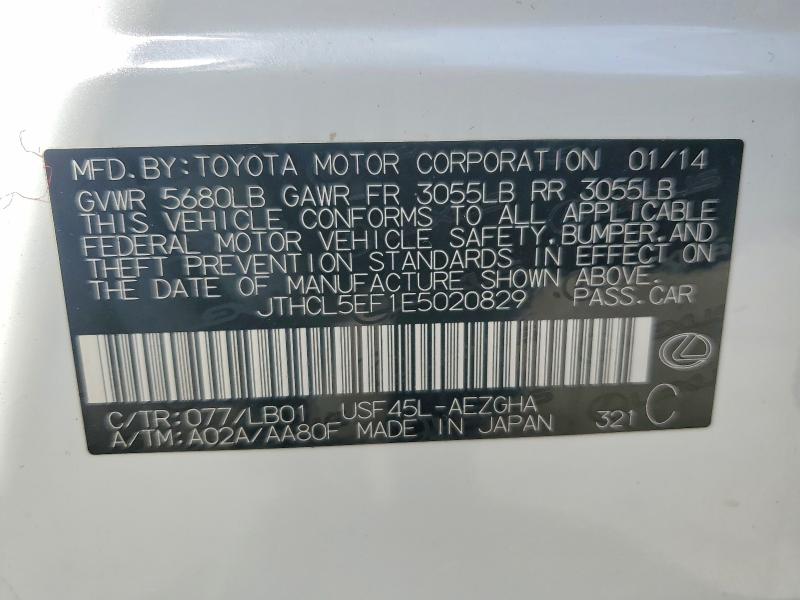 Aukcja sprzedaży 2014 Lexus Ls, vin: JTHCL5EF1E5020829, numer aukcji: 78694455