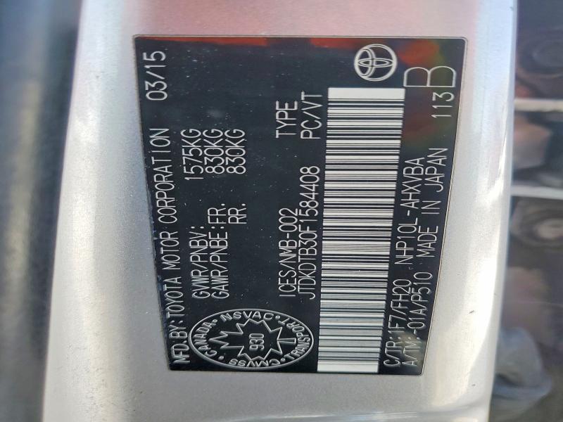 Продаж на аукціоні авто 2015 Toyota Prius C, vin: JTDKDTB30F1584408, номер лоту: 78503635