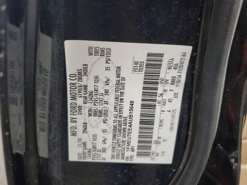 Auction sale of the 2010 Ford Explorer, vin: 1FMEU7EE4AUB15648, lot number: 78886895