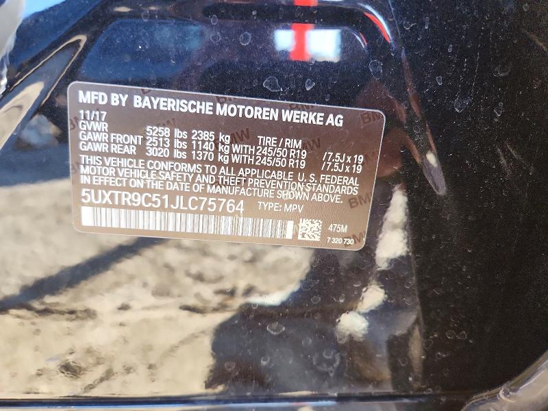 Продажа на аукционе авто 2018 Bmw X3, vin: 5UXTR9C51JLC75764, номер лота: 78691795