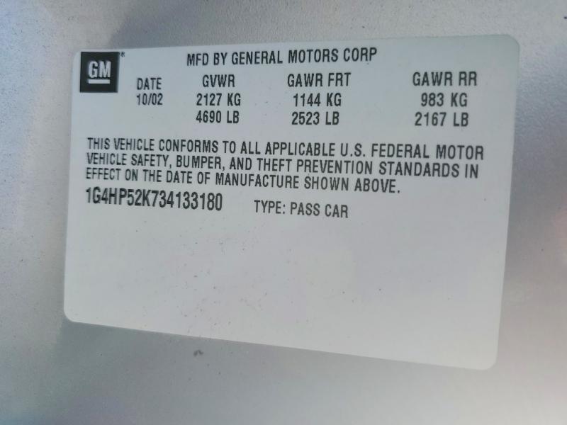 Продаж на аукціоні авто 2003 Buick Lesabre, vin: 1G4HP52K734133180, номер лоту: 77422195