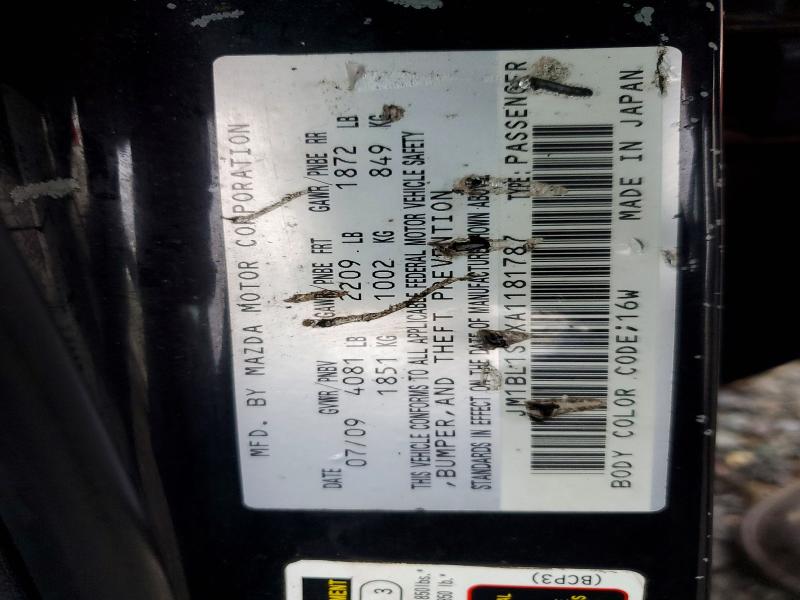 Продаж на аукціоні авто 2010 Mazda 3, vin: JM1BL1S6XA1181787, номер лоту: 78459565