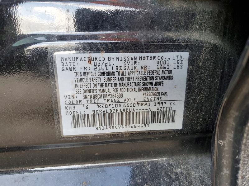 77323705 :رقم المزاد ، 3N1AB8CV1MY264699 vin ، 2021 Nissan Sentra مزاد بيع