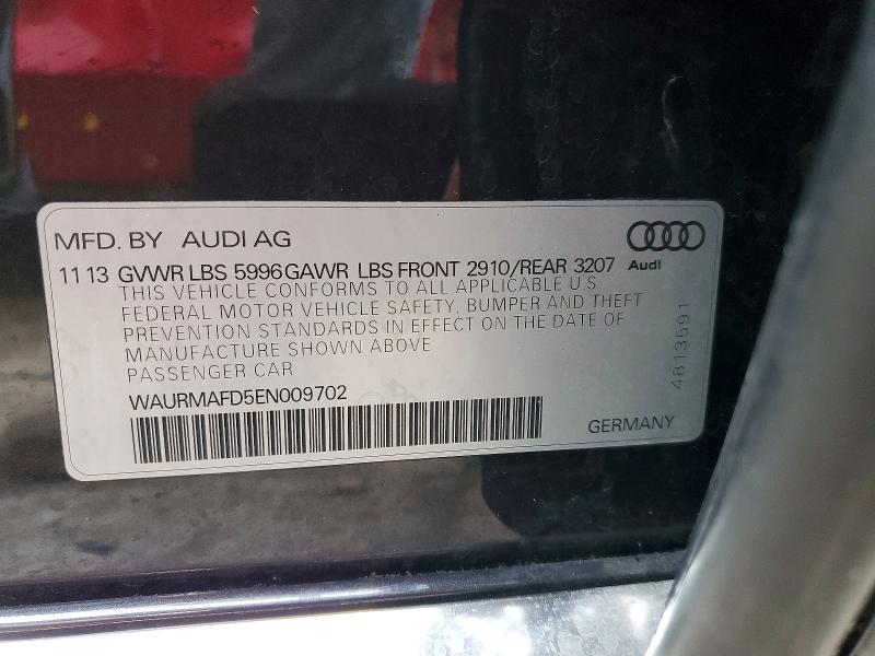 77338155 :رقم المزاد ، WAURMAFD5EN009702 vin ، 2014 Audi A8 مزاد بيع