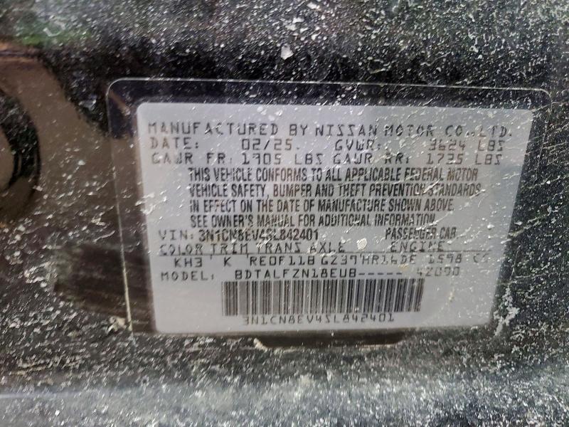 2025 Nissan Versa Sv მანქანა იყიდება აუქციონზე, vin: 3N1CN8EV4SL842401, აუქციონის ნომერი: 75697735