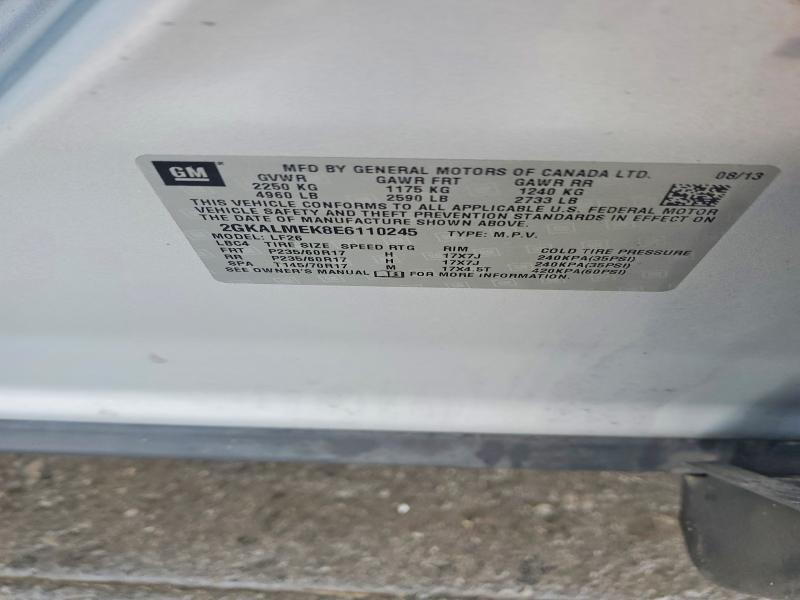 Продажа на аукционе авто 2014 Gmc Terrain, vin: 2GKALMEK8E6110245, номер лота: 78160485