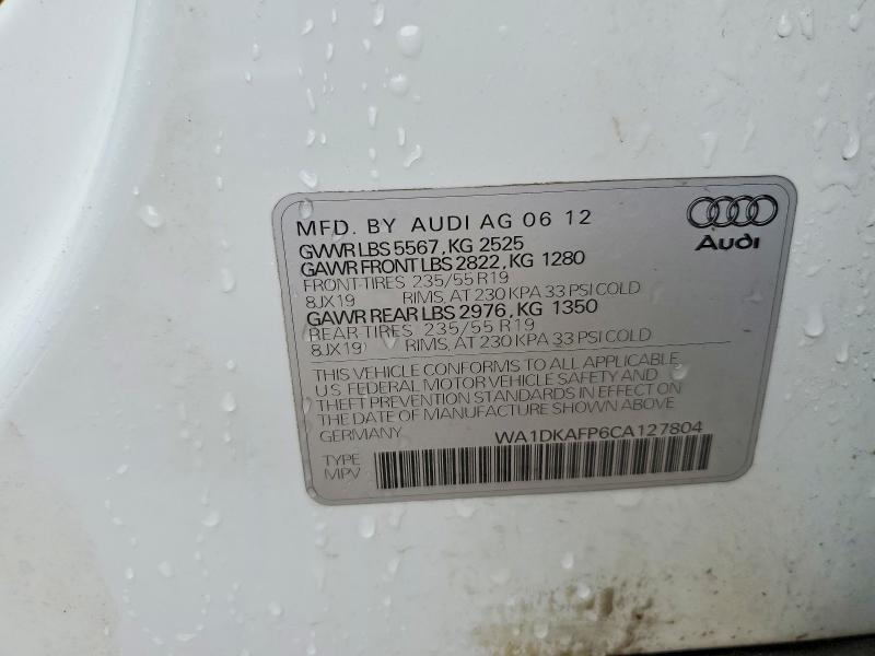 Продажа на аукционе авто 2012 Audi Q5, vin: WA1DKAFP6CA127804, номер лота: 77622515
