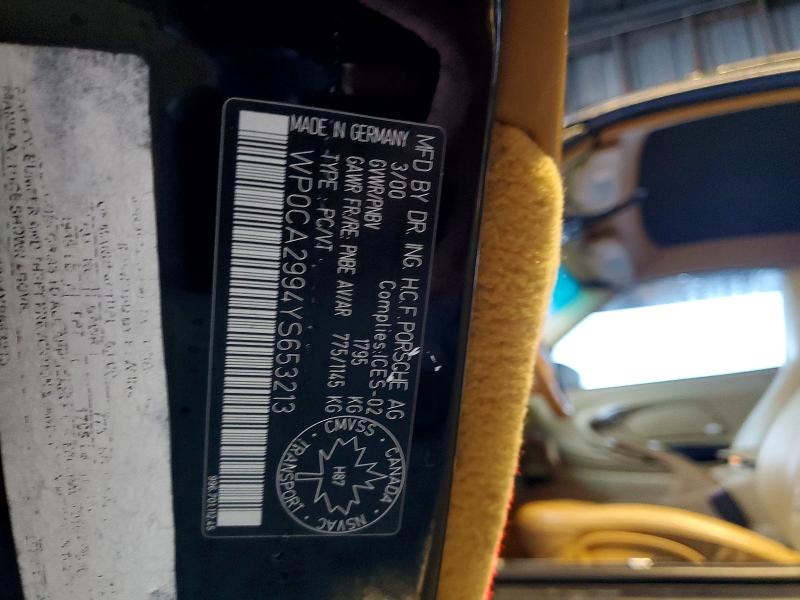 Aukcja sprzedaży 2000 Porsche 911, vin: WP0CA2994YS653213, numer aukcji: 77147535