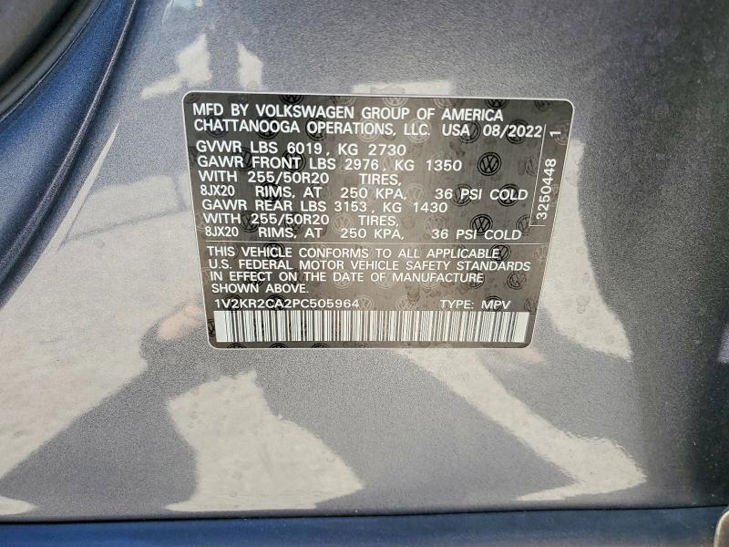 Продажа на аукционе авто 2023 Volkswagen Atlas, vin: 1V2KR2CA2PC505964, номер лота: 77945735