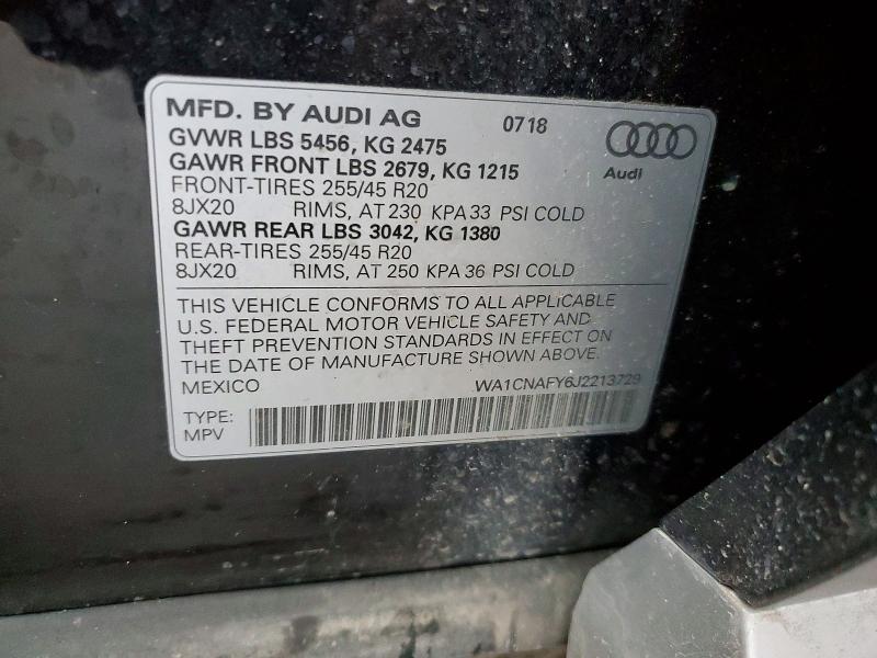 Aukcja sprzedaży 2018 Audi Q5, vin: WA1CNAFY6J2213729, numer aukcji: 76238335
